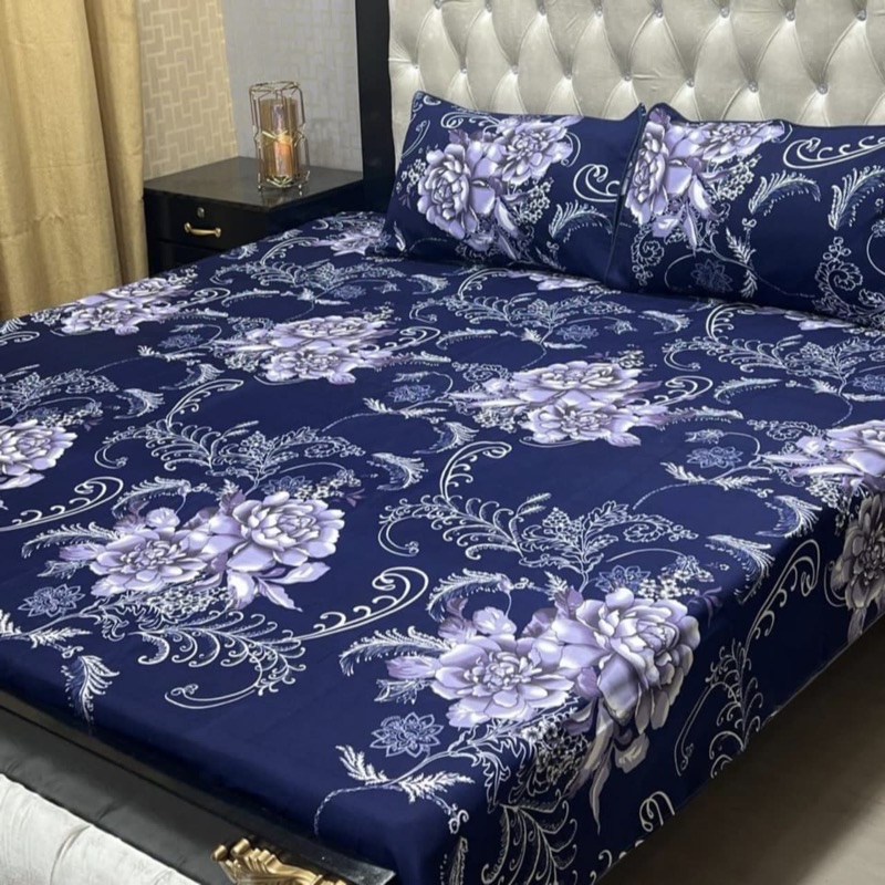 durable stitching crystal cotton bedsheet with 3D design
