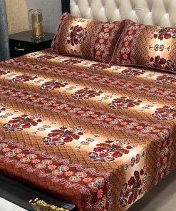 fancy crystal cotton bedsheet with realistic 3D print