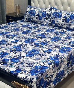 3D crystal cotton bedsheet printed 3pc set