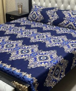 stylish floral 3D crystal cotton bedsheet