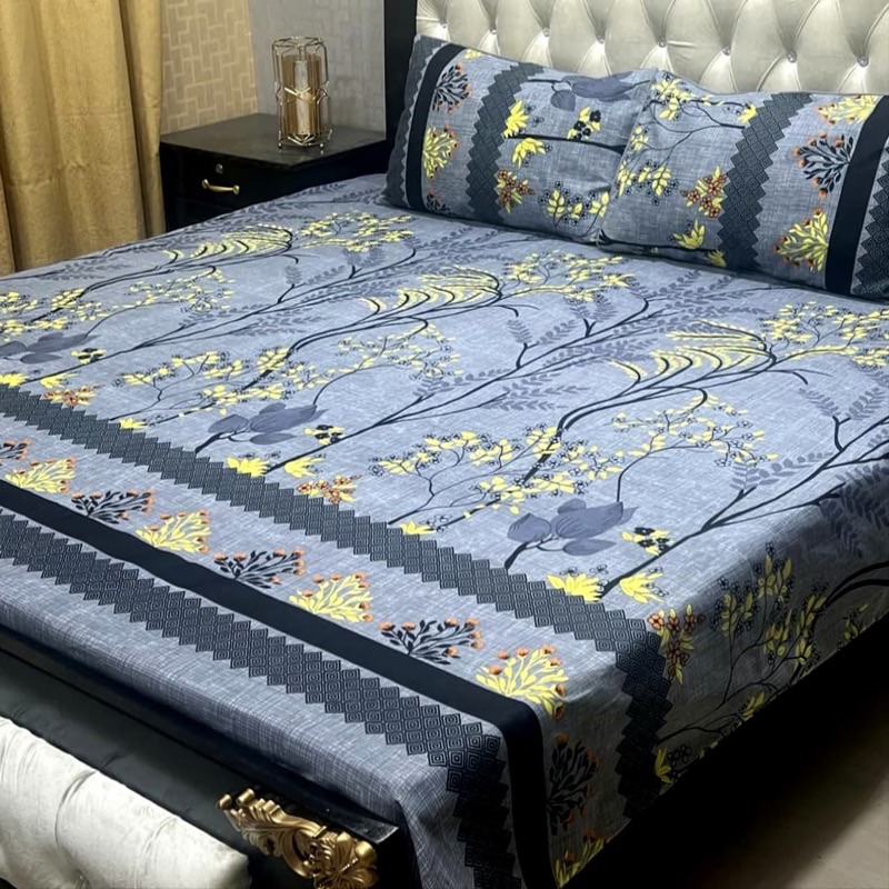 high quality cotton bedsheet with bold 3D impressions