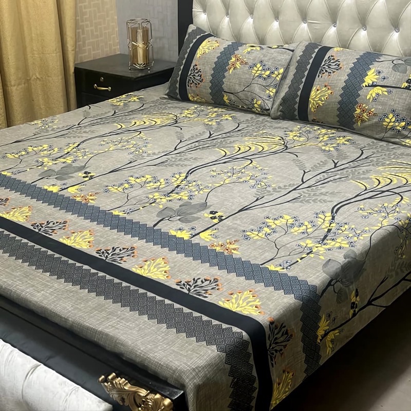 smooth crystal cotton design bedsheet for home decor