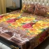 smooth texture crystal cotton 3pc printed bedsheet set