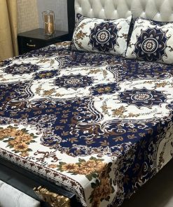 luxurious 3D crystal cotton bedding with smooth texture long lasting crystal cotton bedsheet with bold print