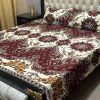 beautiful 3D printed floral bedsheet in cotton crystal