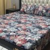 stylish multi color 3D printed bedsheet in cotton crystal