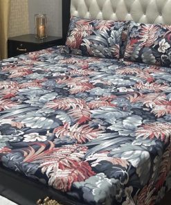 stylish multi color 3D printed bedsheet in cotton crystal