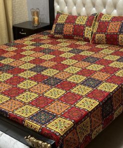 3D patterned crystal cotton bedsheet for bedroom styling