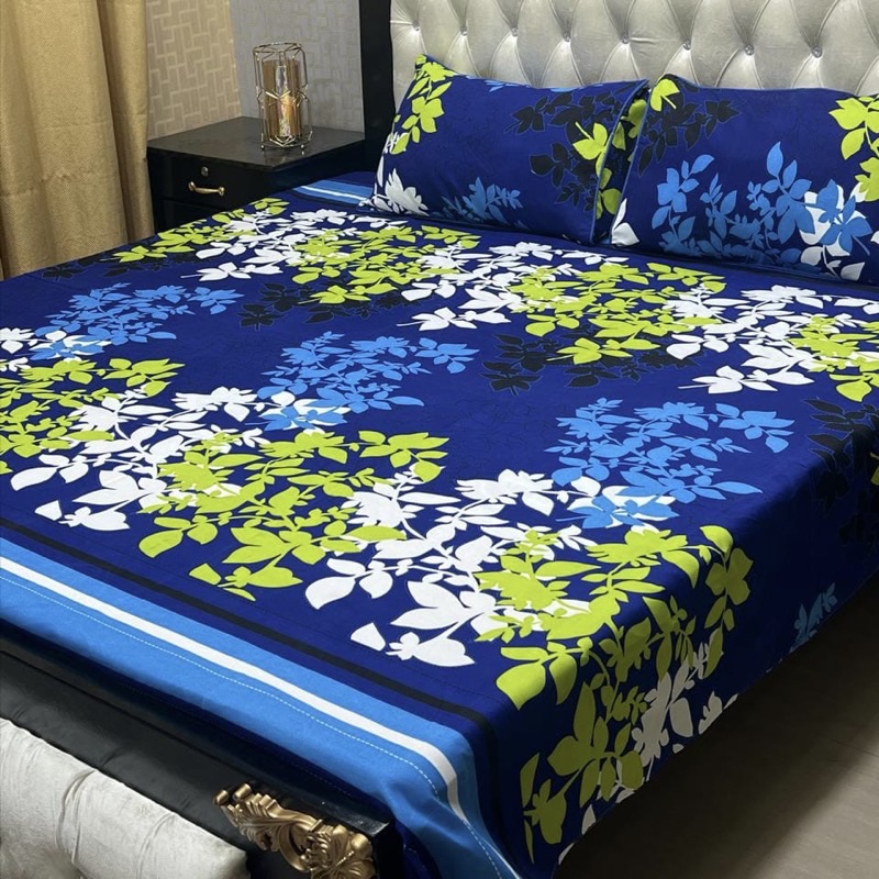 smooth crystal cotton design bedsheet for home decor 3D printed bedsheet set with durable cotton crystal fabric