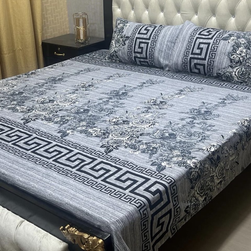 premium crystal cotton bedsheet with elegant pattern