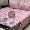 Luxury Gul Ahmed cotton mix king size full print bedsheet pack