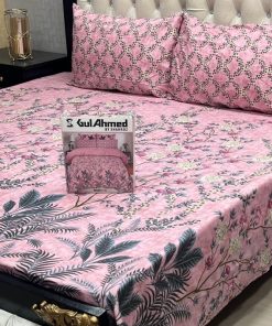 Luxury Gul Ahmed cotton mix king size full print bedsheet pack