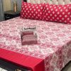 Gul Ahmed printed king size cotton mix bedsheet 3 piece set