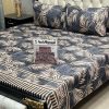 Gul Ahmed king size printed bedsheet cotton blend 3pc bedding set
