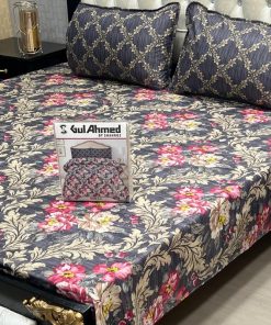 Gul Ahmed king size cotton mix printed bedsheet gift pack for bedroom