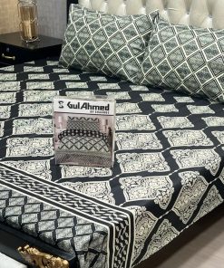 Gul Ahmed cotton mix full printed king bedding for bedroom décor