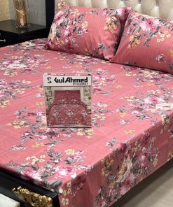Gul Ahmed king size cotton blend printed bedsheet full design