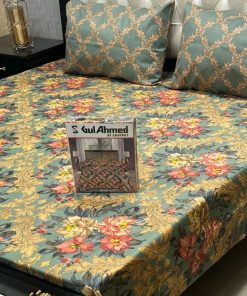 Printed Gul Ahmed king size bedding cotton blend 3 piece