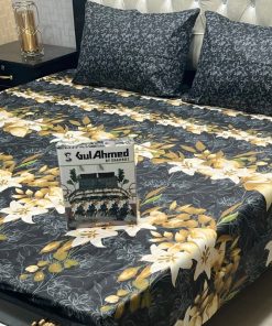 King size cotton mix Gul Ahmed bedding with printed pattern