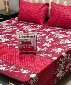 Printed cotton blend Gul Ahmed king bedsheet gift pack