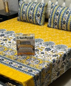Printed Gul Ahmed king size bedding cotton mix comfortable feel
