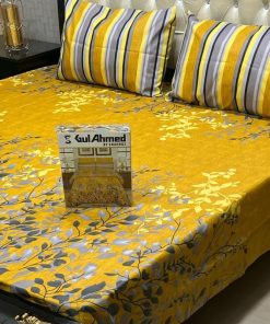 Elegant printed Gul Ahmed cotton king size bedding