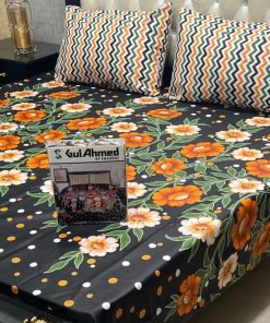 Cotton mix printed king size Gul Ahmed bedding collection