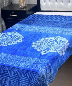 Single bed AC blanket for all seasons made with printed soft fleece fabric