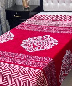 Printed soft fleece AC blanket for single bed with color guaranteed fabric