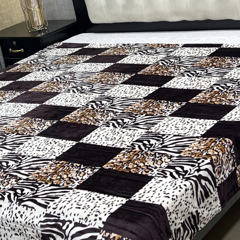 Printed double bed AC blanket with breathable fleece fabric