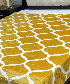 Soft fleece double bed AC blanket with elegant printed design