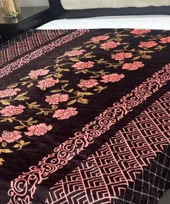 Printed soft fleece AC blanket for double bed with color guaranteed fabric