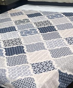 Soft fleece double bed blanket for summer AC and mild winter