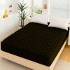 Black Fancy Quilted Waterproof Mattress Fitted Bedsheet for King Size Bed