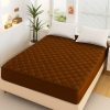 Light Brown Fancy Quilted Waterproof Mattress Fitted Bedsheet for King Size Bed