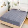Grey Fancy Quilted Waterproof Mattress Fitted Bedsheet for King Size Bed