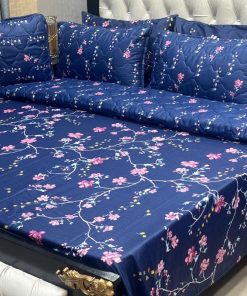 Luxury 7pc comforter set for king size bed soft cotton mix fabric