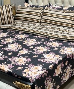 King size winter comforter set cotton mix fabric elegant look