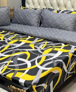 Printed bedding set king size with comforter bedsheet and pillows