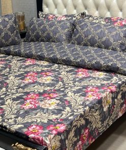 King size comforter set with elegant printed pattern