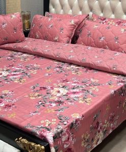 King size comforter set with elegant printed pattern