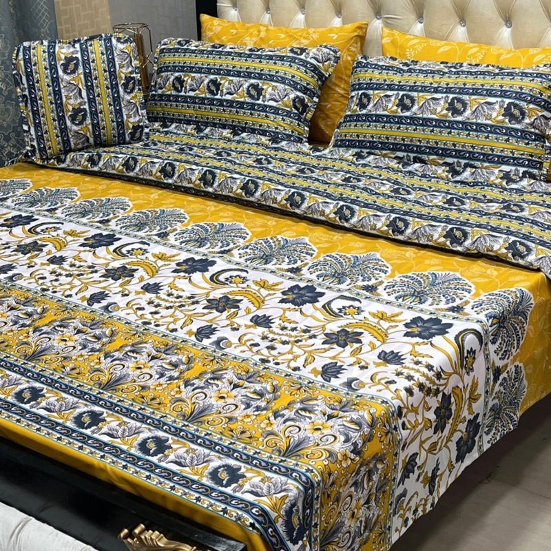 Printed comforter bedding set king size luxury feel