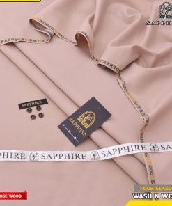 Sapphire men unstitched summer wash and wear suit rose wood color with button set