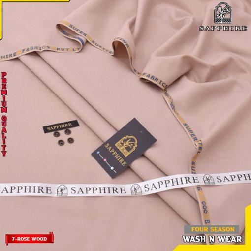 Sapphire men unstitched summer wash and wear suit rose wood color with button set