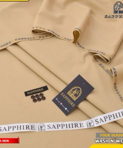 Sapphire men unstitched summer wash and wear suit skin color with button set