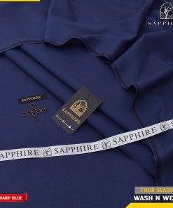 Sapphire men unstitched summer wash and wear suit navy blue color