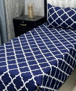 Crystal cotton 3D bedsheet single pair with smooth texture and rich colors