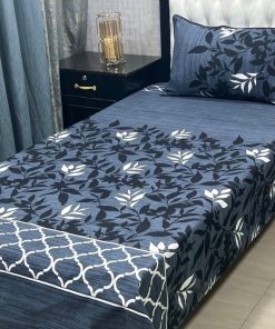 Crystal cotton bed sheet 3D for single bed with smooth cotton texture