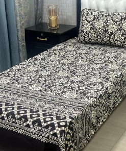 Crystal cotton single pair bedsheet with modern 3D design