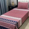 Bed sheet 3D single pair with elegant crystal cotton design